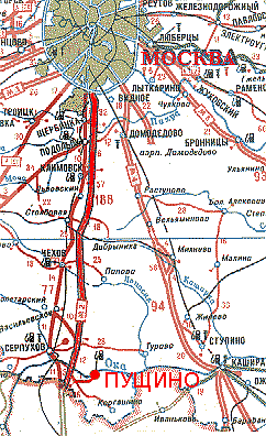 Карта юга Московской области