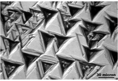 GaSe dislocation pits